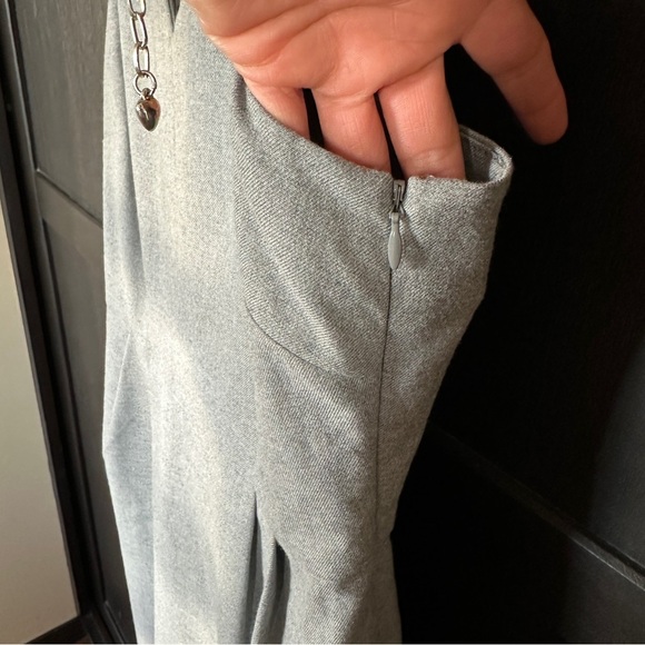 BANANA REPUBLIC Grey Bow Back midi Dress size 6P - Picture 6 of 16